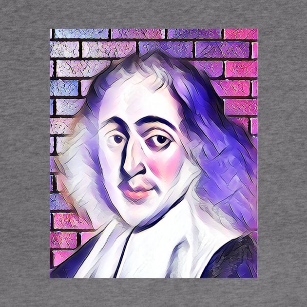 Baruch Spinoza Pink Portrait | Baruch Spinoza Artwork 7 by JustLit